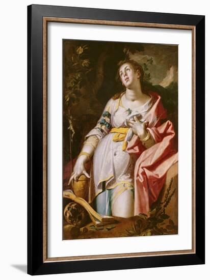 Mary Magdalene in Ecstasy, 1619 (Oil on Canvas)-Abraham Bloemaert-Framed Giclee Print