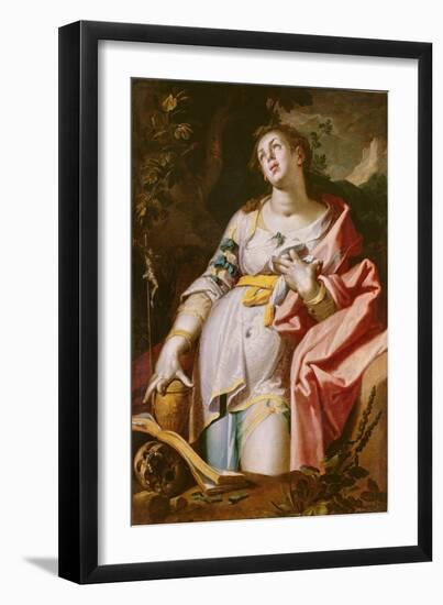 Mary Magdalene in Ecstasy, 1619 (Oil on Canvas)-Abraham Bloemaert-Framed Giclee Print