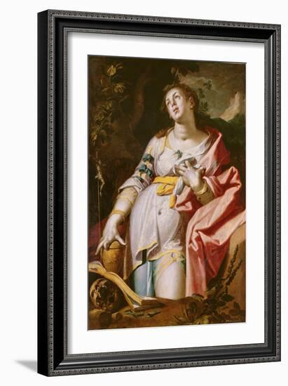 Mary Magdalene in Ecstasy, 1619 (Oil on Canvas)-Abraham Bloemaert-Framed Giclee Print