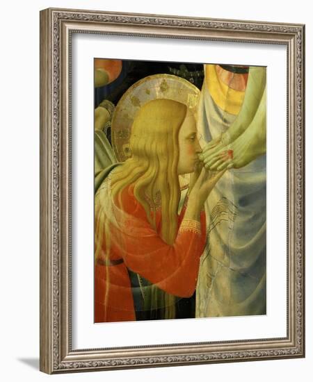 Mary Magdalene Kissing Christ's Feet, from the Deposition of Christ, 1435 (Detail)-Fra Angelico-Framed Giclee Print