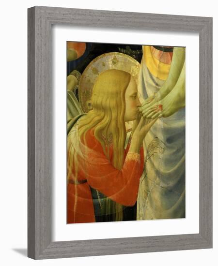 Mary Magdalene Kissing Christ's Feet, from the Deposition of Christ, 1435 (Detail)-Fra Angelico-Framed Giclee Print