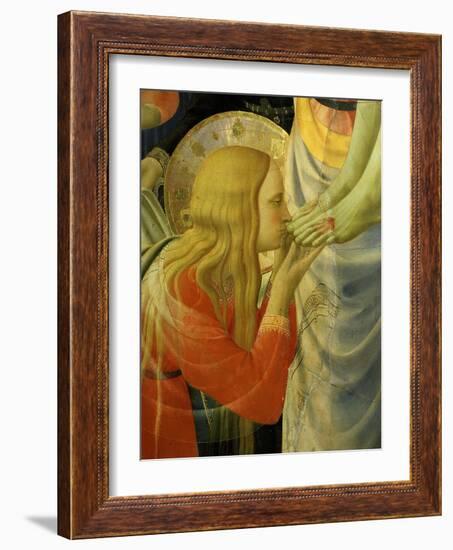 Mary Magdalene Kissing Christ's Feet, from the Deposition of Christ, 1435 (Detail)-Fra Angelico-Framed Giclee Print