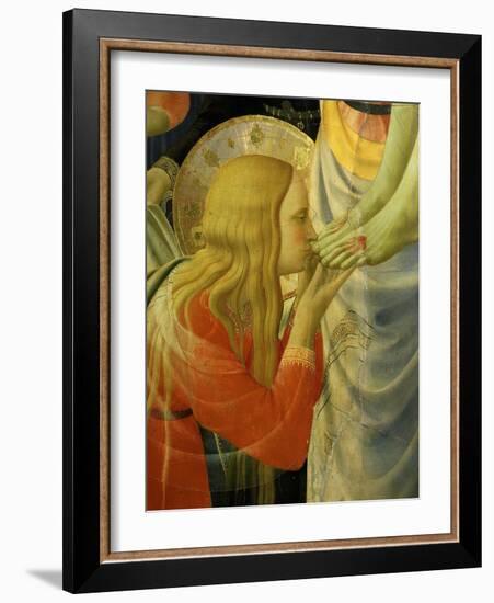 Mary Magdalene Kissing Christ's Feet, from the Deposition of Christ, 1435 (Detail)-Fra Angelico-Framed Giclee Print