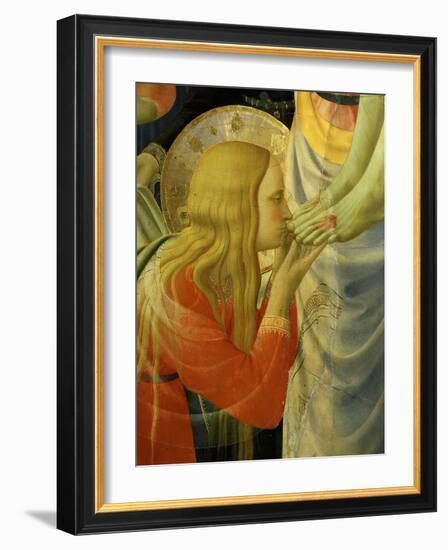 Mary Magdalene Kissing Christ's Feet, from the Deposition of Christ, 1435 (Detail)-Fra Angelico-Framed Giclee Print