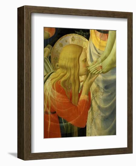 Mary Magdalene Kissing Christ's Feet, from the Deposition of Christ, 1435 (Detail)-Fra Angelico-Framed Giclee Print