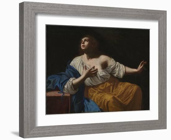 Mary Magdalene Penitent, C.1640 (Oil on Canvas)-Artemisia Gentileschi-Framed Giclee Print