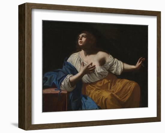 Mary Magdalene Penitent, C.1640 (Oil on Canvas)-Artemisia Gentileschi-Framed Giclee Print