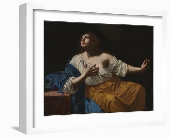 Mary Magdalene Penitent, C.1640 (Oil on Canvas)-Artemisia Gentileschi-Framed Giclee Print