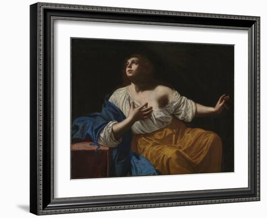 Mary Magdalene Penitent, C.1640 (Oil on Canvas)-Artemisia Gentileschi-Framed Giclee Print