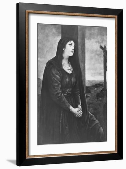 Mary Magdalene Seated Below the Cross, Late 19th or Early 20th Century-Newton & Co-Framed Giclee Print