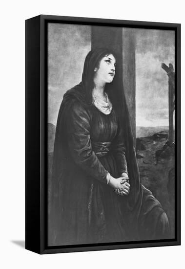 Mary Magdalene Seated Below the Cross, Late 19th or Early 20th Century-Newton & Co-Framed Premier Image Canvas