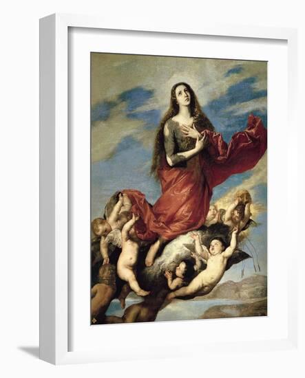 Mary Magdalene Taken Up to Heaven-José de Ribera-Framed Giclee Print