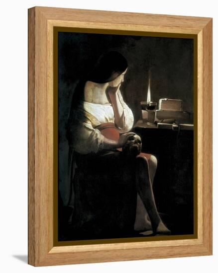 Mary Magdalene with a Night-Light, or the Terff Magdalene (La Madeleine a La Veilleuse)-Georges de La Tour-Framed Stretched Canvas