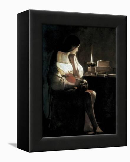 Mary Magdalene with a Night-Light, or the Terff Magdalene (La Madeleine a La Veilleuse)-Georges de La Tour-Framed Stretched Canvas