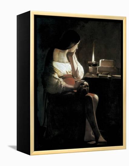 Mary Magdalene with a Night-Light, or the Terff Magdalene (La Madeleine a La Veilleuse)-Georges de La Tour-Framed Stretched Canvas