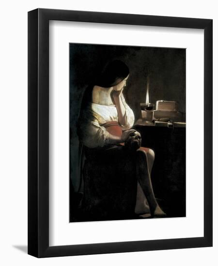 Mary Magdalene with a Night-Light, or the Terff Magdalene (La Madeleine a La Veilleuse)-Georges de La Tour-Framed Art Print