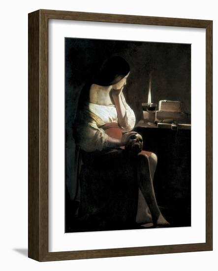 Mary Magdalene with a Night-Light, or the Terff Magdalene (La Madeleine a La Veilleuse)-Georges de La Tour-Framed Art Print