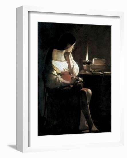 Mary Magdalene with a Night-Light, or the Terff Magdalene (La Madeleine a La Veilleuse)-Georges de La Tour-Framed Art Print