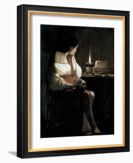 Mary Magdalene with a Night-Light, or the Terff Magdalene (La Madeleine a La Veilleuse)-Georges de La Tour-Framed Art Print