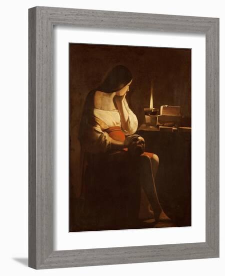 Mary Magdalene with a Night-Light, or the Terff Magdalene-Georges de La Tour-Framed Giclee Print