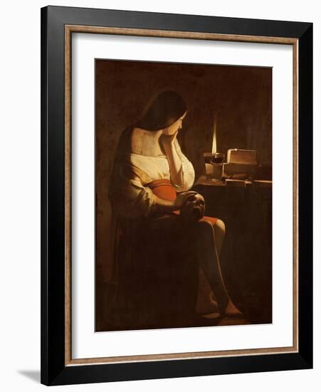 Mary Magdalene with a Night-Light, or the Terff Magdalene-Georges de La Tour-Framed Giclee Print