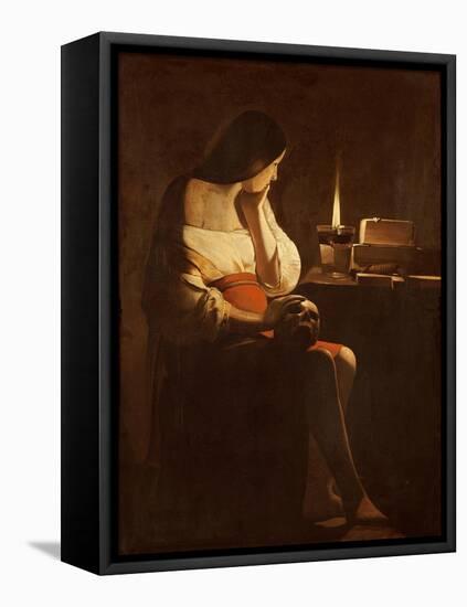Mary Magdalene with a Night-Light, or the Terff Magdalene-Georges de La Tour-Framed Premier Image Canvas