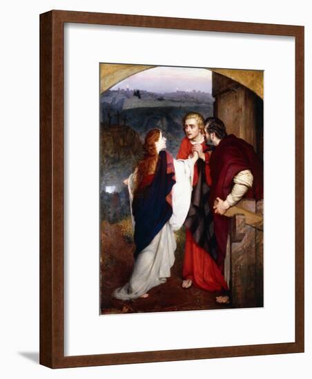 Mary Magdelene Giving News of the Resurrection to the Disciples, 1860-Philip Hermogenes Calderon-Framed Premium Giclee Print