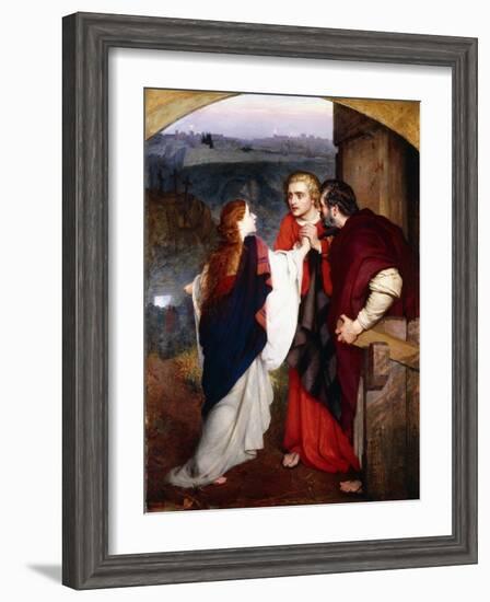 Mary Magdelene Giving News of the Resurrection to the Disciples, 1860-Philip Hermogenes Calderon-Framed Giclee Print