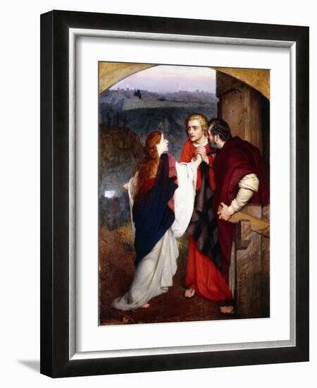 Mary Magdelene Giving News of the Resurrection to the Disciples, 1860-Philip Hermogenes Calderon-Framed Giclee Print