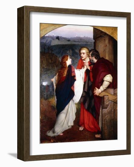 Mary Magdelene Giving News of the Resurrection to the Disciples, 1860-Philip Hermogenes Calderon-Framed Giclee Print