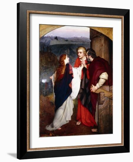 Mary Magdelene Giving News of the Resurrection to the Disciples, 1860-Philip Hermogenes Calderon-Framed Giclee Print