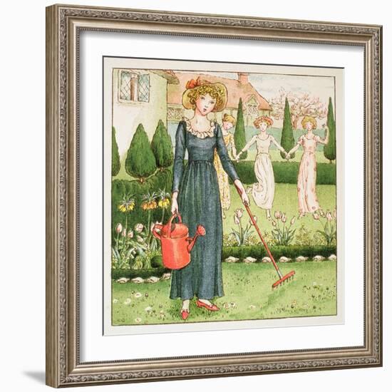 Mary, Mary, Quite Contrary, from 'April Baby's Book of Tunes' 1900-Kate Greenaway-Framed Giclee Print