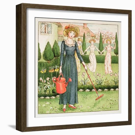 Mary, Mary, Quite Contrary, from 'April Baby's Book of Tunes' 1900-Kate Greenaway-Framed Giclee Print