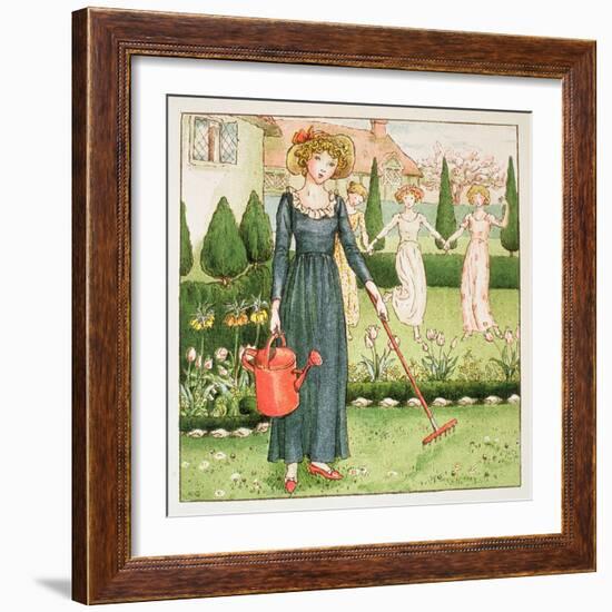 Mary, Mary, Quite Contrary, from 'April Baby's Book of Tunes' 1900-Kate Greenaway-Framed Giclee Print