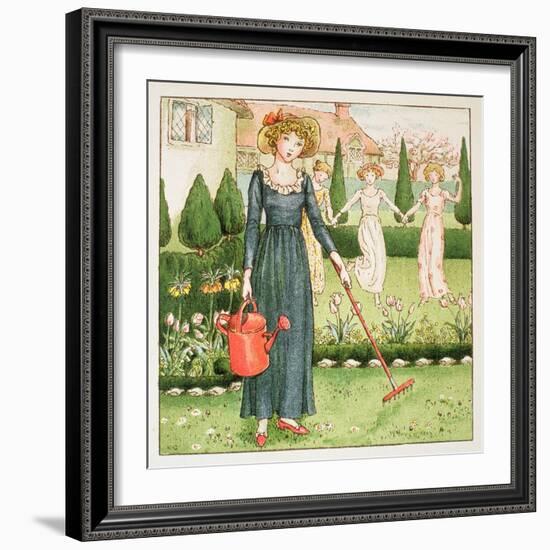 Mary, Mary, Quite Contrary, from 'April Baby's Book of Tunes' 1900-Kate Greenaway-Framed Giclee Print