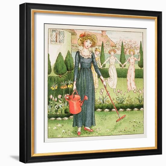 Mary, Mary, Quite Contrary, from 'April Baby's Book of Tunes' 1900-Kate Greenaway-Framed Giclee Print