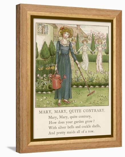 Mary Mary Quite Contrary How Does Your Garden Grow?-Kate Greenaway-Framed Premier Image Canvas