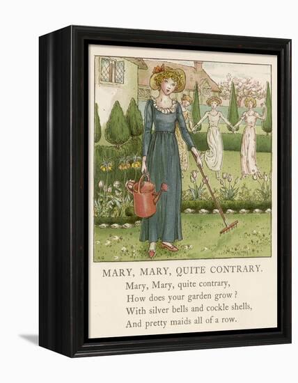 Mary Mary Quite Contrary How Does Your Garden Grow?-Kate Greenaway-Framed Premier Image Canvas