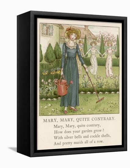 Mary Mary Quite Contrary How Does Your Garden Grow?-Kate Greenaway-Framed Premier Image Canvas