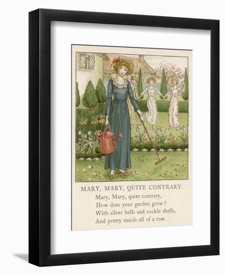 Mary Mary Quite Contrary How Does Your Garden Grow?-Kate Greenaway-Framed Photographic Print