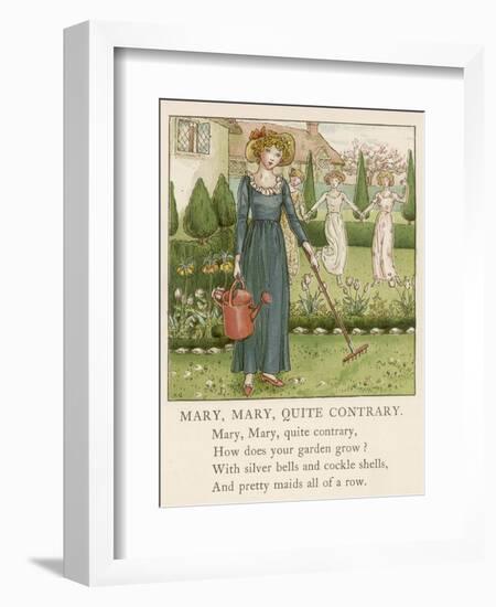 Mary Mary Quite Contrary How Does Your Garden Grow?-Kate Greenaway-Framed Photographic Print