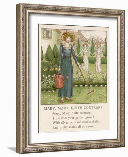 Mary Mary Quite Contrary How Does Your Garden Grow?-Kate Greenaway-Framed Photographic Print