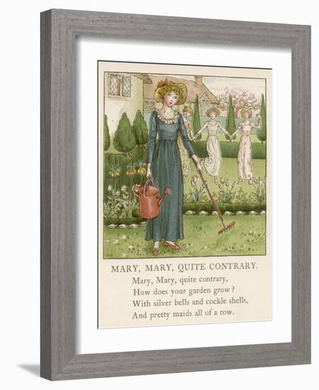 Mary Mary Quite Contrary How Does Your Garden Grow?-Kate Greenaway-Framed Photographic Print