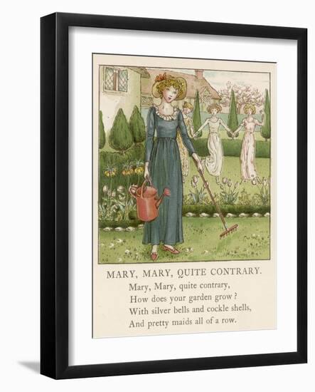 Mary Mary Quite Contrary How Does Your Garden Grow?-Kate Greenaway-Framed Photographic Print