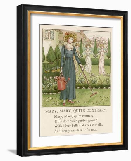 Mary Mary Quite Contrary How Does Your Garden Grow?-Kate Greenaway-Framed Photographic Print