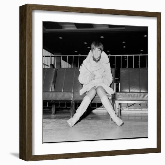 Mary Quant, at London Airport, on Her Way to Paris to Go to a Fancy Dress Ball.-null-Framed Photographic Print