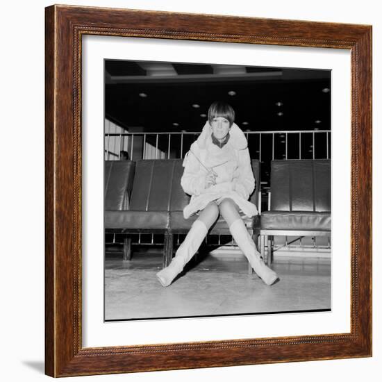 Mary Quant, at London Airport, on Her Way to Paris to Go to a Fancy Dress Ball.-null-Framed Photographic Print