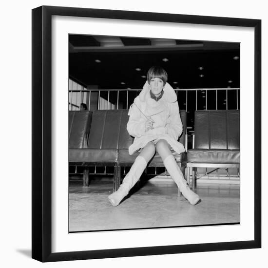 Mary Quant, at London Airport, on Her Way to Paris to Go to a Fancy Dress Ball.-null-Framed Photographic Print