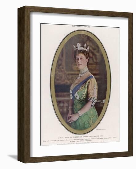 Mary, Queen of George V, Wearing a Crown with the Koh-I-Noor Diamond Set in the Centre-null-Framed Photographic Print