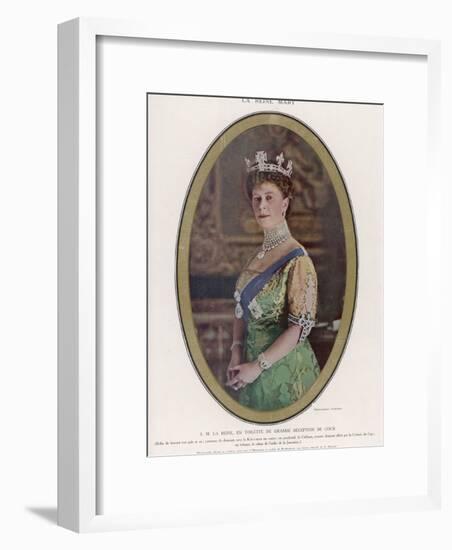 Mary, Queen of George V, Wearing a Crown with the Koh-I-Noor Diamond Set in the Centre-null-Framed Photographic Print